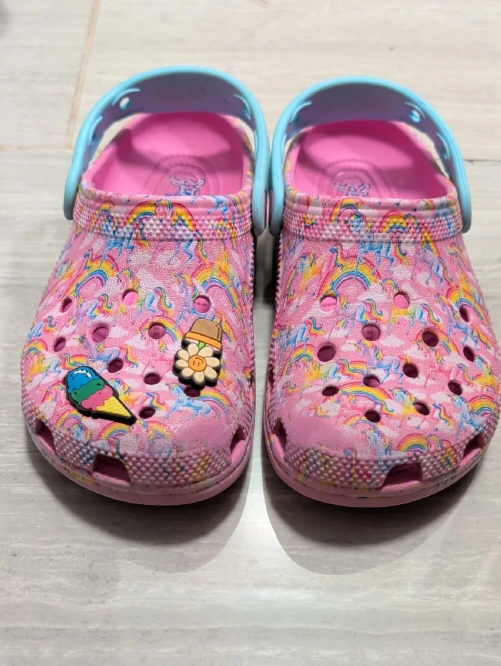 Kids Pink Slip-On Croc - Lisa Frank Print